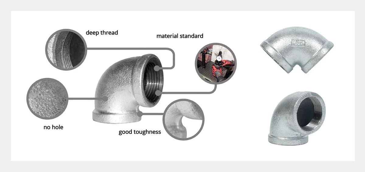 Malleable Iron Fitting  90 Degree Elbow hbsinostar